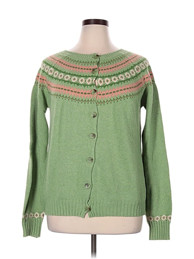 Pre-owned Misslook Cardigan Sweater In Green