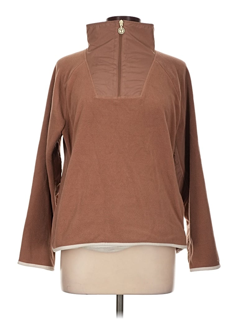 Pre-owned T By Talbots Fleece Jacket In Brown