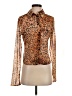 B Sharp 100% Polyester Animal Print Brown Long Sleeve Blouse Size S - photo 1