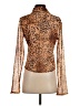 B Sharp 100% Polyester Animal Print Brown Long Sleeve Blouse Size S - photo 2