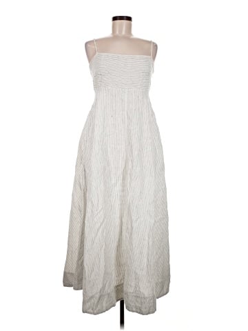 Madewell Striped Empire-Waist Midi Dress in 100% Linen (view 1)
