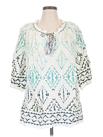 Denim 24/7 3/4 Sleeve Blouse (view 1)