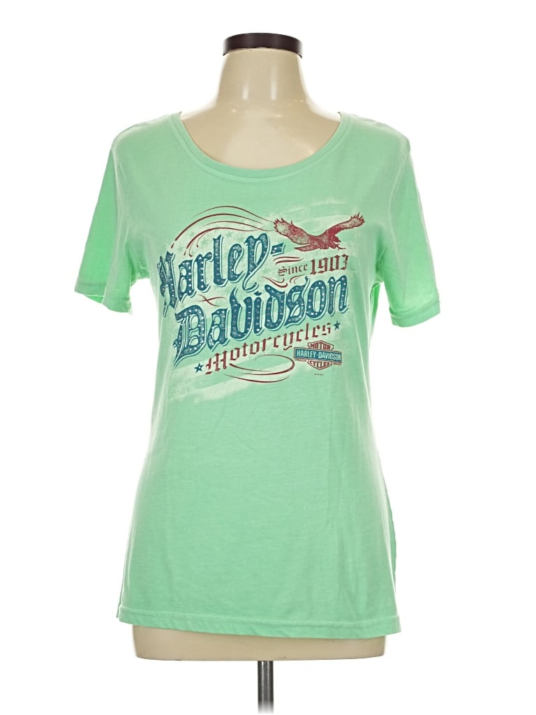 Pre-owned Harley Davidson Short Sleeve T-shirt In Green