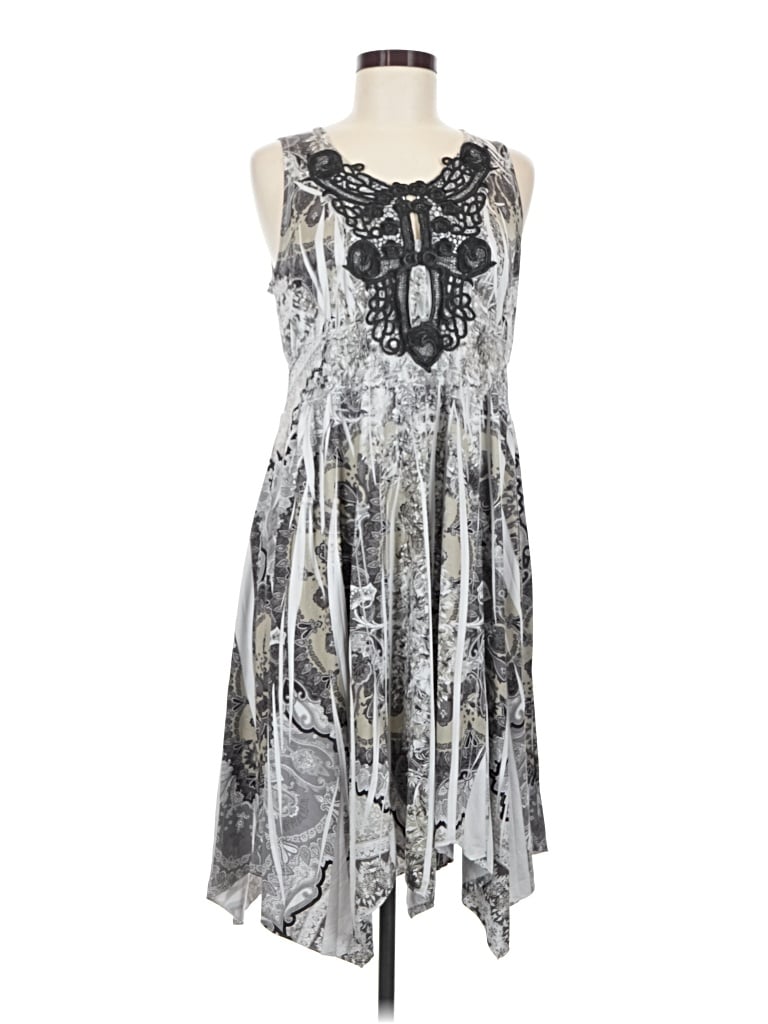 Pre-owned One World Casual Dress In Gray