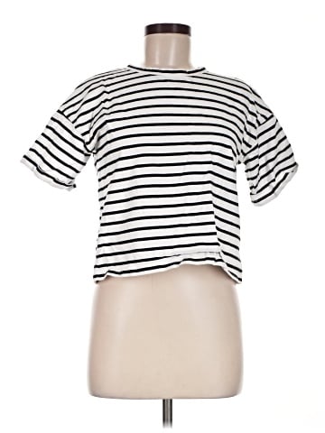 Madewell Everyday Boxy Crop Tee in Stripe (view 1)