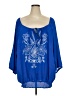 Lane Bryant 100% Polyester Blue 3/4 Sleeve Blouse Size 22 - 24 Plus - photo 1
