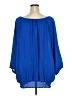 Lane Bryant 100% Polyester Blue 3/4 Sleeve Blouse Size 22 - 24 Plus - photo 2