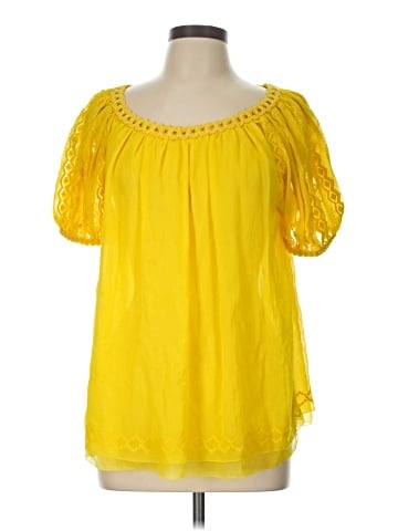 Diane von Furstenberg Short Sleeve Silk Top (view 1)