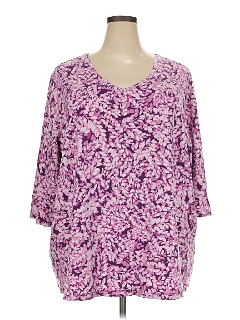 Pre-owned Catherines 3/4 Sleeve T-shirt In Purple