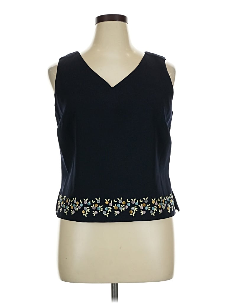 Pre-owned Perceptions Sleeveless Blouse In Blue