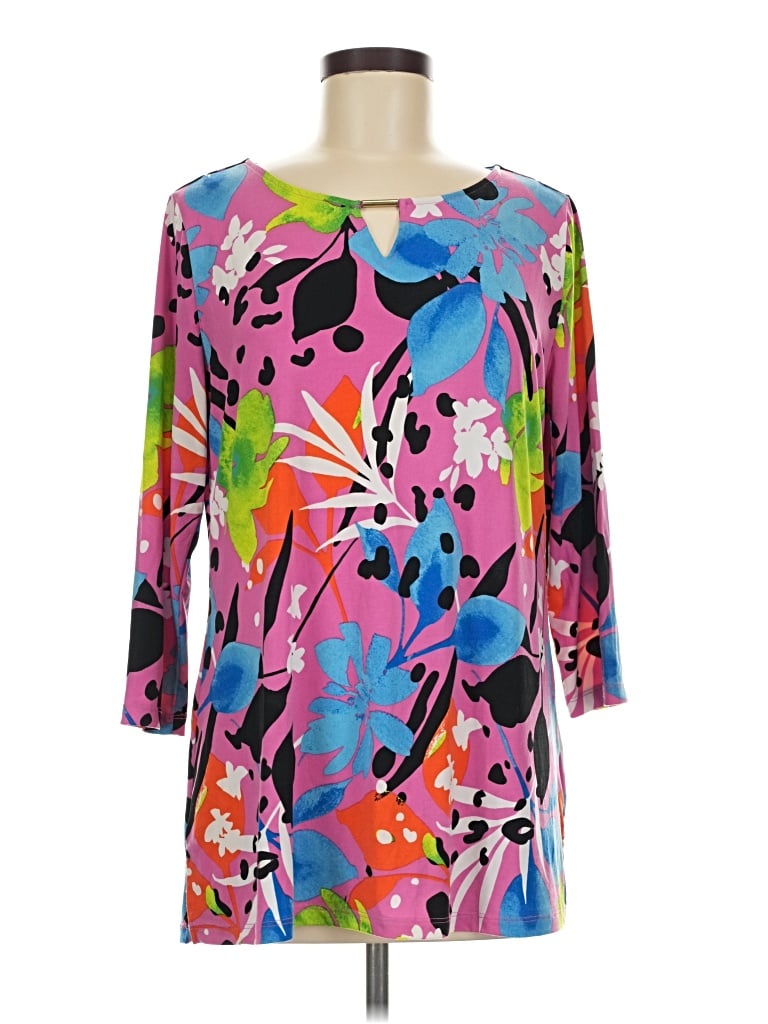 Pre-owned Iman 3/4 Sleeve Blouse In Pink