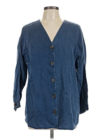 Soft Surroundings 3/4 Sleeve Button-Down Shirt (view 1)