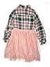 Justice 100% Viscose Plaid Pink Dress Size 14 - 16 - photo 2
