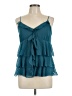 Bisou Bisou 100% Polyester Teal Sleeveless Blouse Size 12 - photo 1
