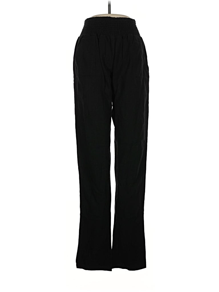 Pre-owned Emme Linen Pants In Black