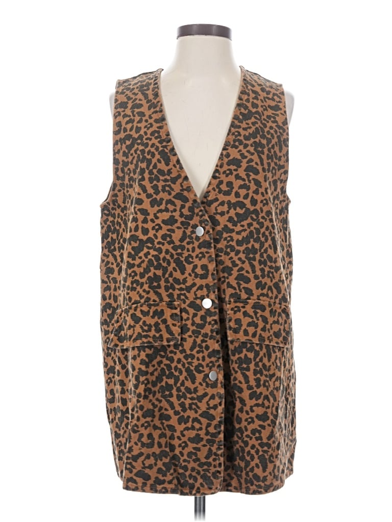 Pre-owned Bibi Faux Fur Vest In Brown