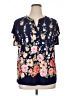 August Mist Floral Blue Short Sleeve Blouse Size 1X - photo 1