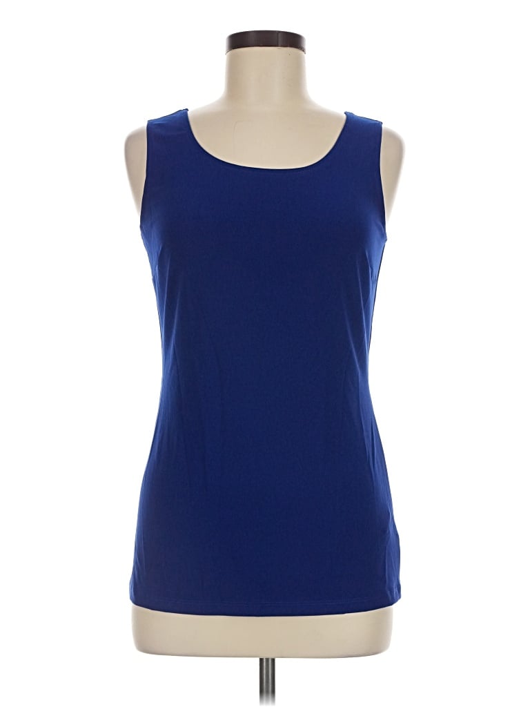 Frank Lyman Design Sleeveless Top Blue Scoop Neck Tops
