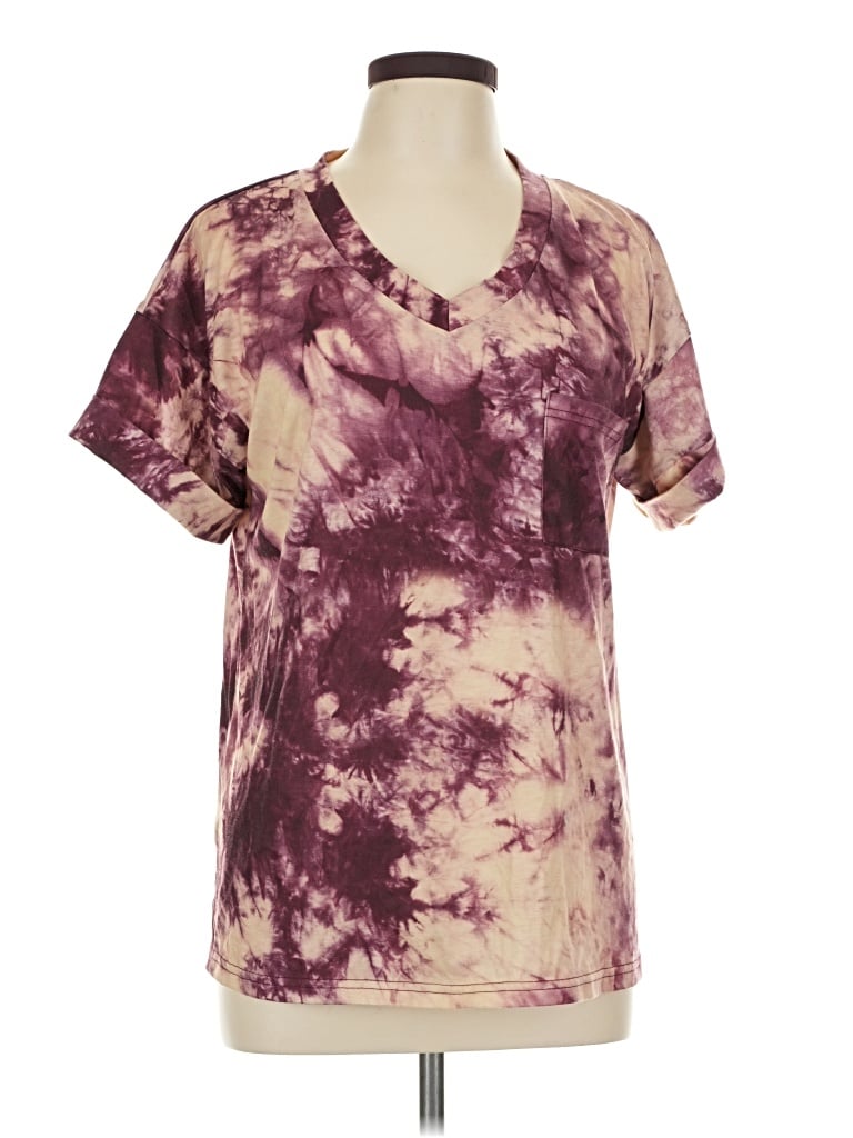 Pre-owned Miholl Short Sleeve T-shirt In Burgundy