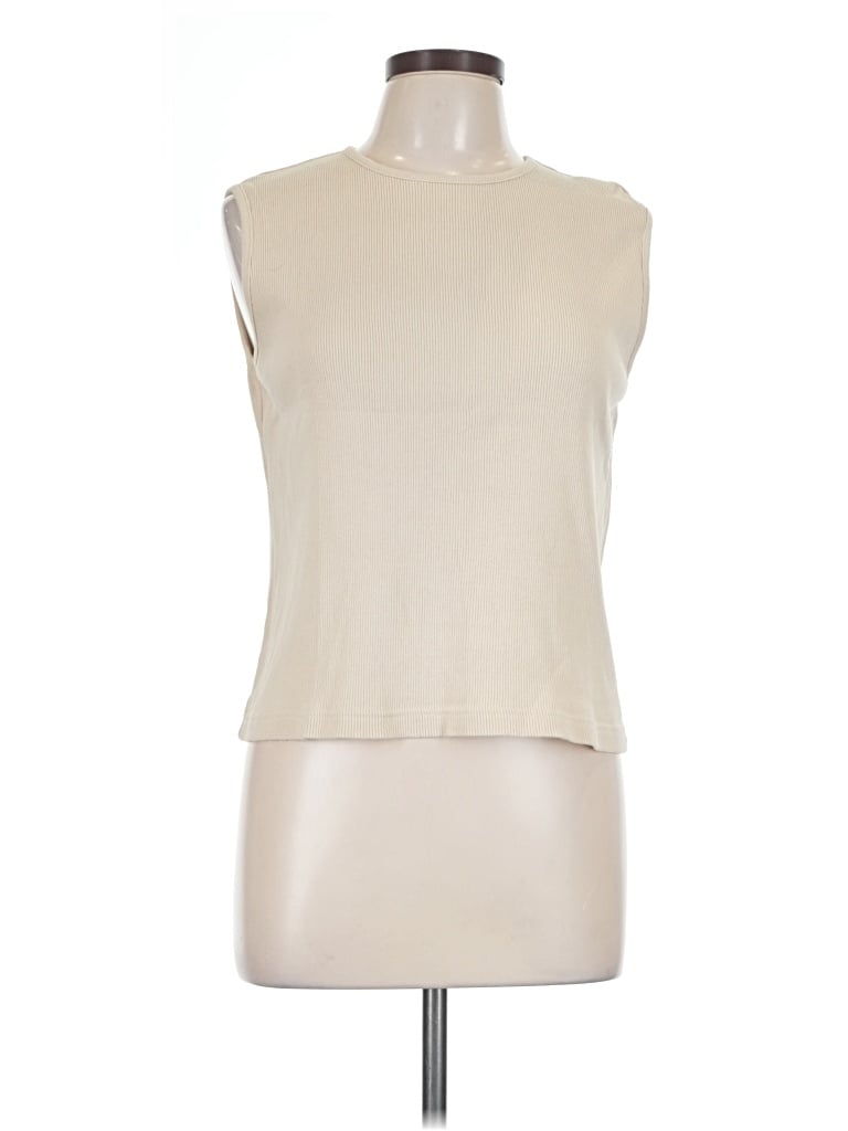 Pre-owned Christopher & Banks Sleeveless T-shirt In Ivory