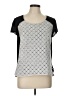 LC Lauren Conrad 100% Polyester Silver Short Sleeve Top Size L - photo 1