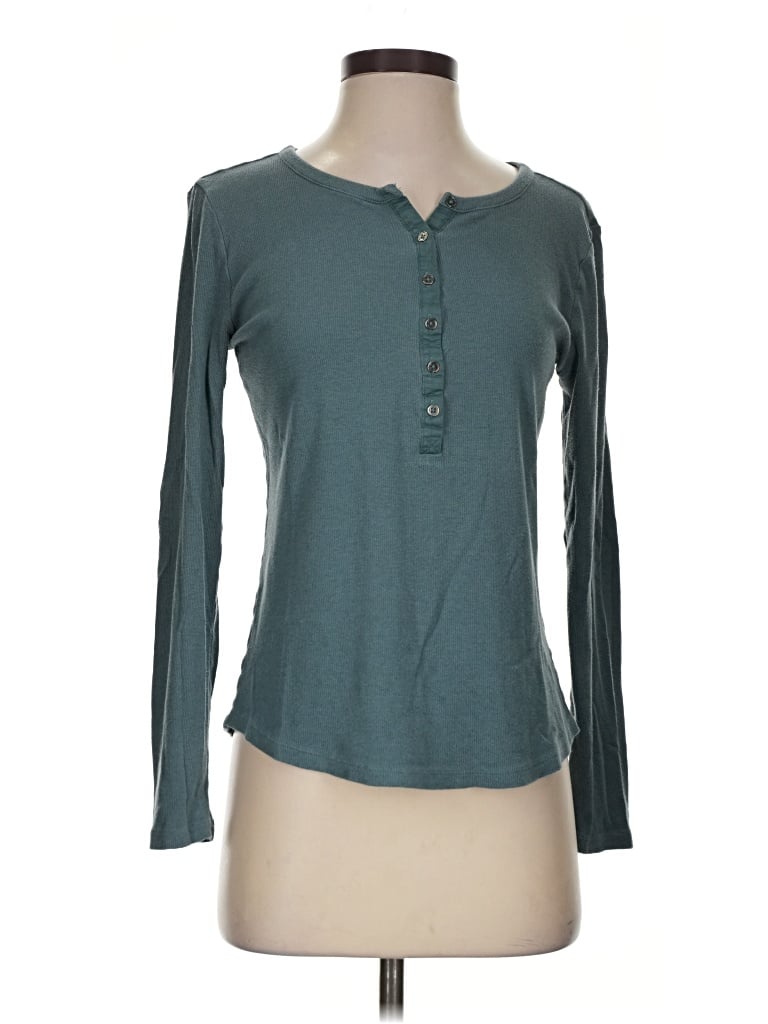 Pre-owned Maurices Long Sleeve Henley Shirt In Teal
