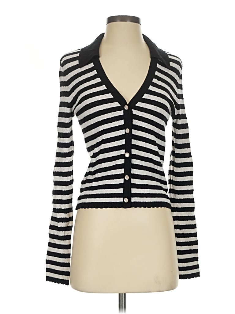 Pre-owned Avec Les Filles Cardigan Sweater In Black