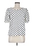 Green Envelope Polka Dots White Short Sleeve Blouse Size M - photo 1