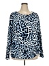 Belle By Kim Gravel Animal Print Blue Pullover Sweater Size XXL - photo 1