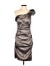 Cache Metallic Silver Cocktail Dress Size 12 - photo 1