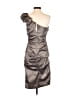 Cache Metallic Silver Cocktail Dress Size 12 - photo 2
