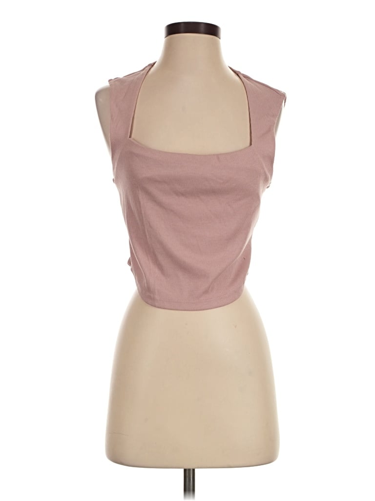 Pre-owned Fp Beach Tank Top Brown Halter Neckline Tops