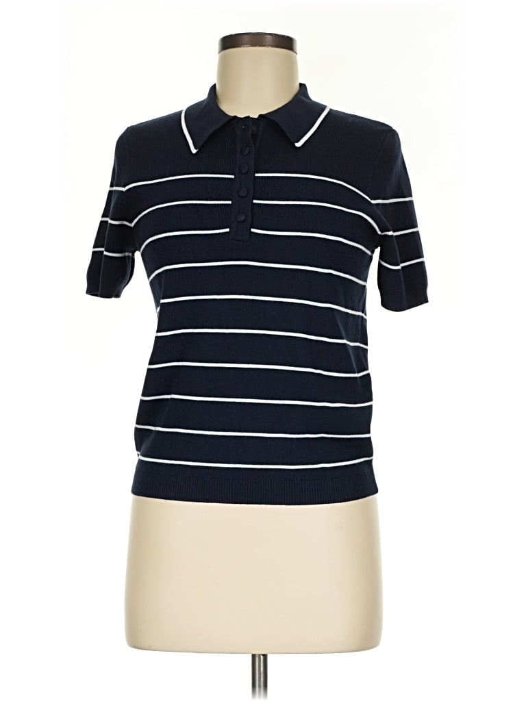 Pre-owned The Workshop Short Sleeve Turtleneck In Blue