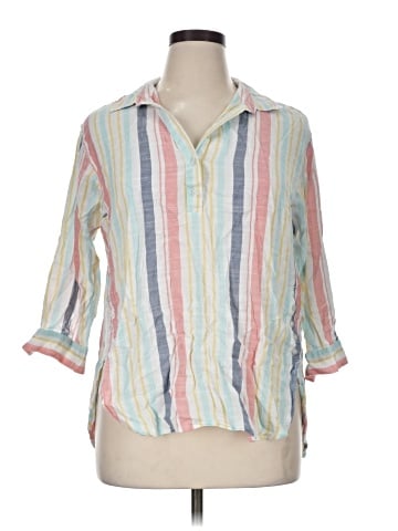 Intro 3/4 Sleeve Button-Down Shirt (view 1)