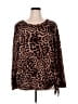 Belle By Kim Gravel Animal Print Brown Pullover Sweater Size XL - photo 1