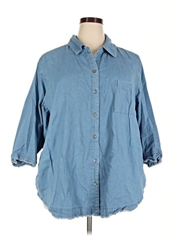 Belle By Kim Gravel 3/4 Sleeve Button-Down Shirt (view 1)
