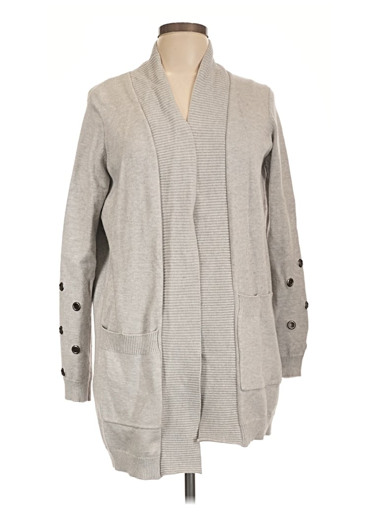 Pre-owned Evolution By Cyrus Cardigan Sweater In Gray