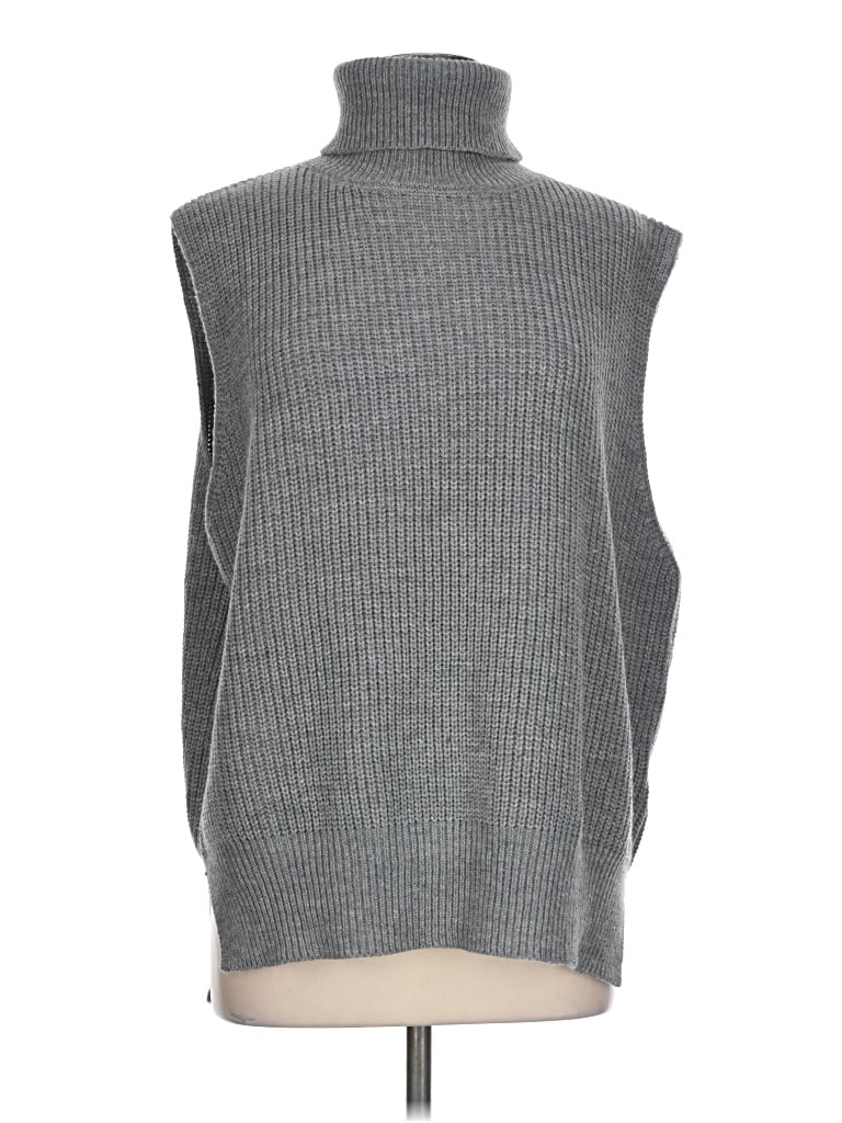 Pre-owned Gilli Sleeveless Top Gray Turtleneck Tops