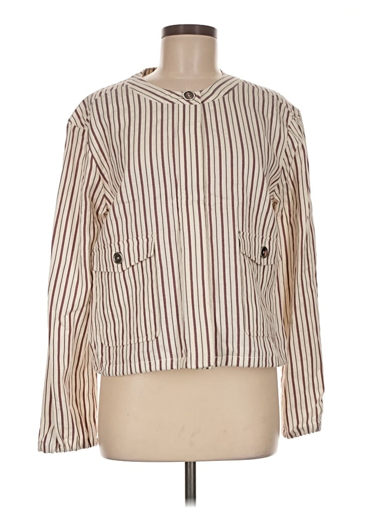 Pre-owned E3 By Etcetera Long Sleeve Blouse In Ivory
