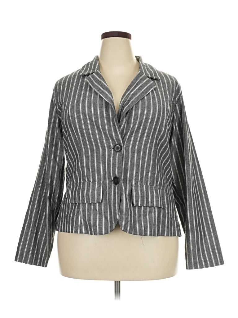 Pre-owned Ashley Stewart Blazer Jacket In Gray