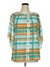 Ashley Stewart 100% Polyester Teal 3/4 Sleeve Blouse Size 14 Plus - photo 1