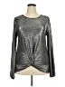 INC International Concepts 100% Polyester Metallic Silver Long Sleeve Top Size XL - photo 1
