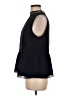 J.Crew 100% Polyester Solid Blue Black Sleeveless Blouse Size M - photo 5