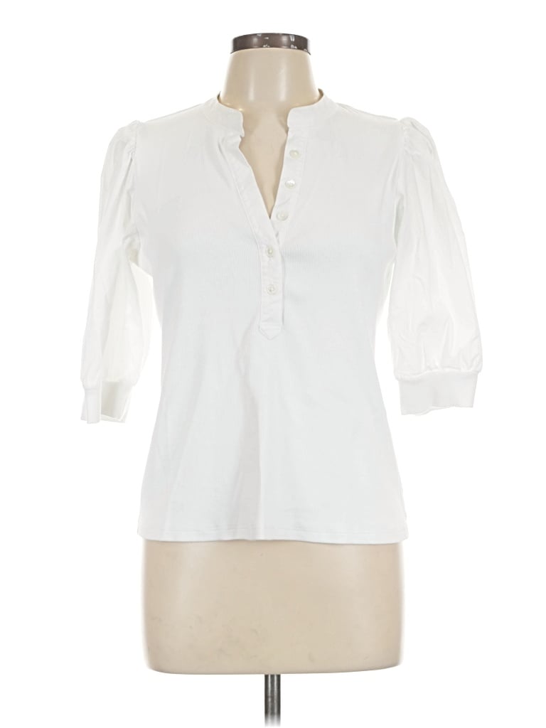 Pre-owned Veronica Beard Jeans 3/4 Sleeve Blouse In White