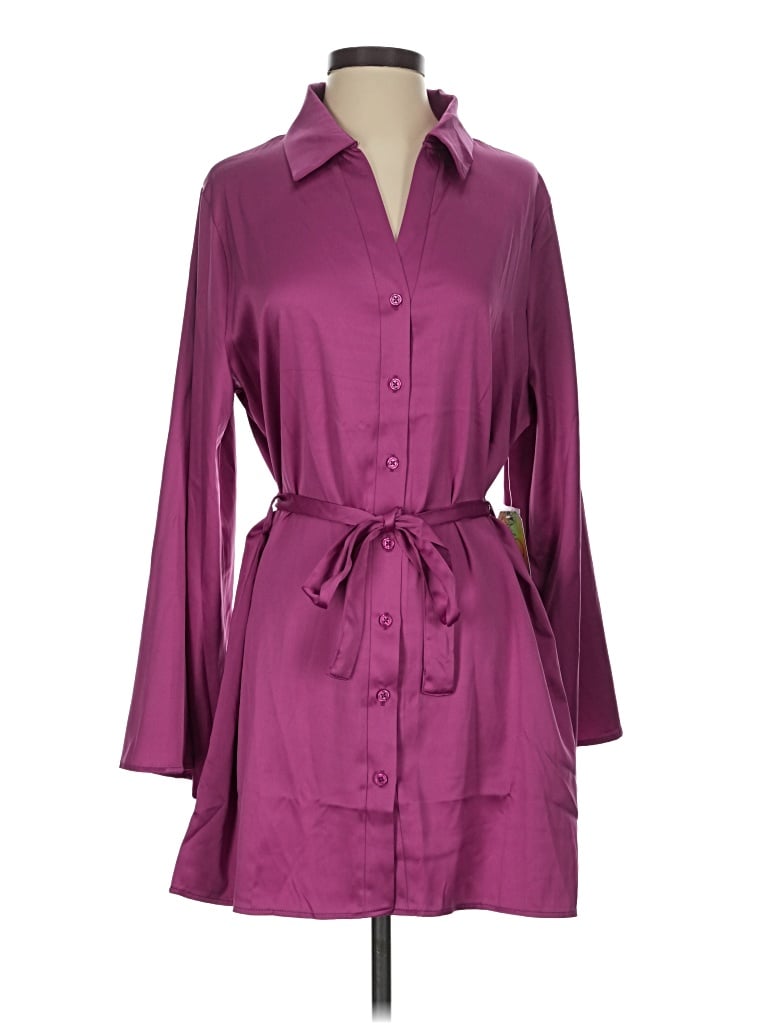Pre-owned Justify 3/4 Sleeve Blouse In Purple