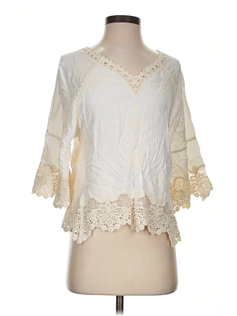 Pre-owned Democracy 3/4 Sleeve Blouse In Ivory