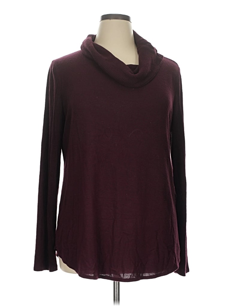 Pre-owned Fortune + Ivy Long Sleeve Turtleneck In Burgundy