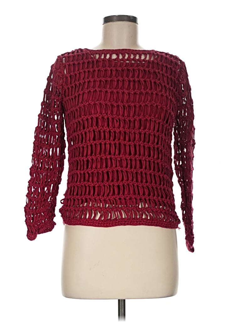 Pre-owned John Paul Richard Pullover Sweater In Burgundy