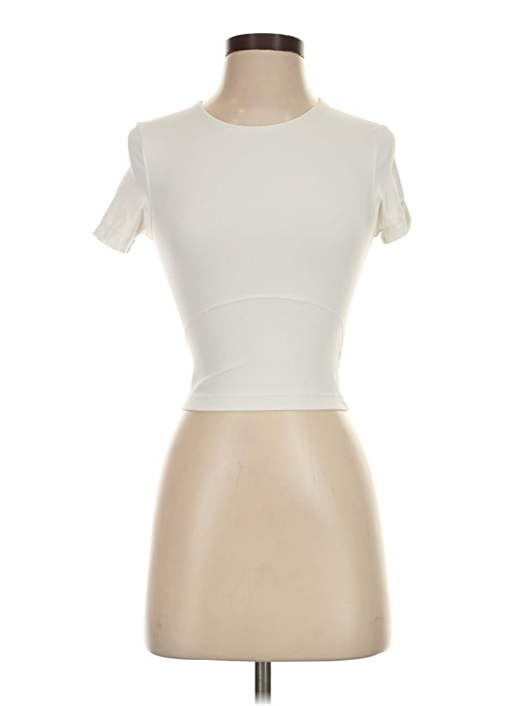 Pre-owned Tnaction Short Sleeve Turtleneck In Ivory