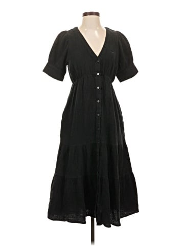Madewell Lightspun Button-Front Tiered Midi Dress (view 1)